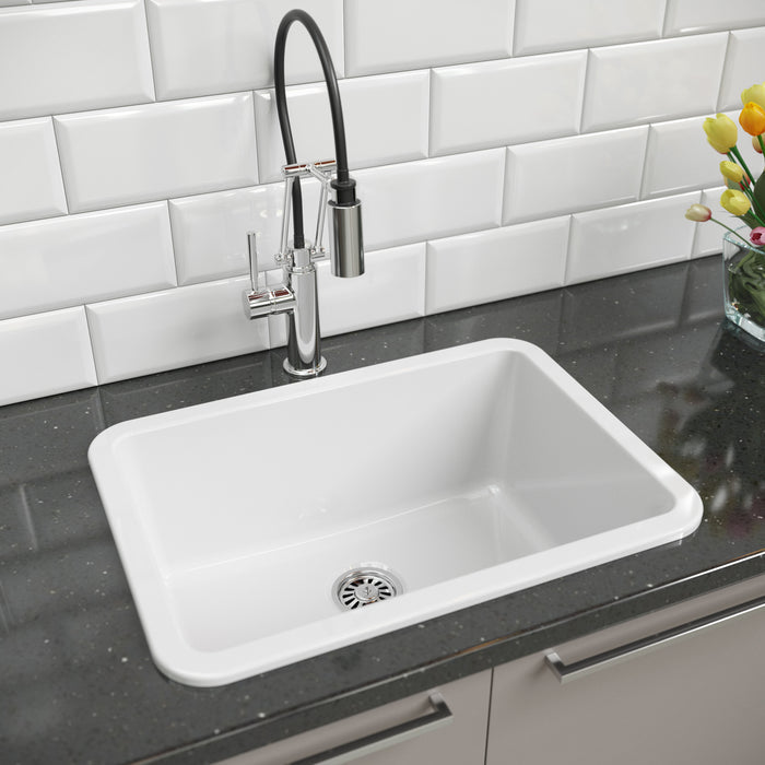 Barclay Orabella 27″ Drop-in/Undermount Fireclay Kitchen Sink KS27-WH
