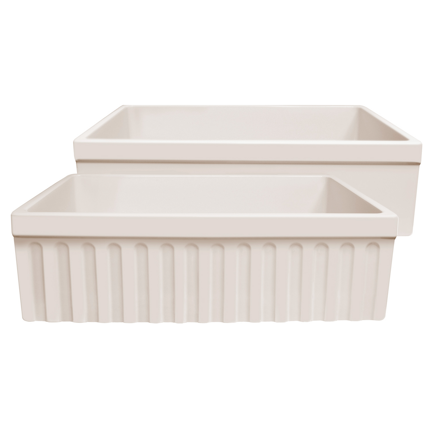 Whitehaus WHQ330-BISCUIT 30" Reversible Single Bowl Fireclay Kitchen Sink WHQ330-BISCUIT