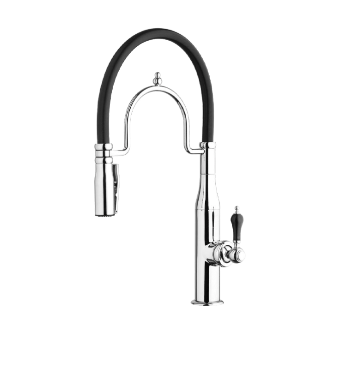 Latoscana Brushed Nickel Single Handle Pull-out With Silycon spout And A Sprayer Spout RotatesKitchen Facuet 64PW557PZB