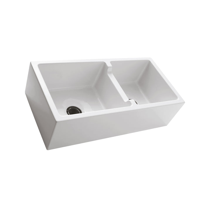 Barclay Maura 36" Double Bowl Apron-Front Sink FSDB1556-WH