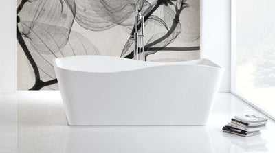 Kube Ondulato 67'' White Free Standing Bathtub