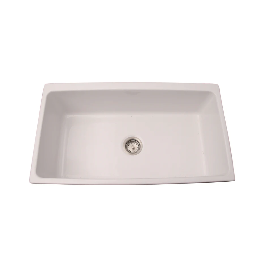 BARCLAY Hinton Single Bowl Fireclay Apron-Front Sink FSSB1004-BQ