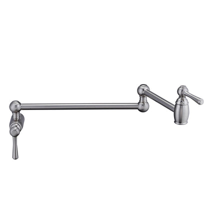 BARCLAY Dai Dual Handle Wall Mount Pot Filler KFP602-BN Brushed Nickel
