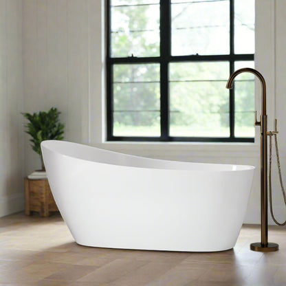 BARCLAY Lorenzo 60" Acrylic Slipper Tub with Integral Drain and Overflow ATSN60FIG-BN