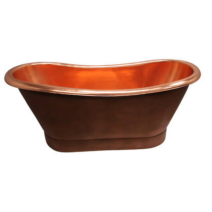 Barclay Chopin Copper Dbl Slipper Tub w/ Base COTDSN70B-SAP