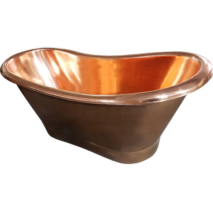 Barclay Chopin Copper Dbl Slipper Tub w/ Base COTDSN70B-SAP