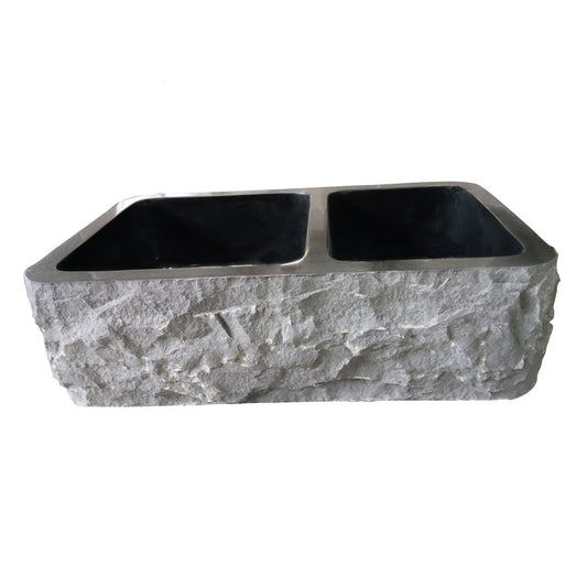 Barclay Brandi Double Bowl Granite Apron-Front Sink FSGDB4540-GPBL