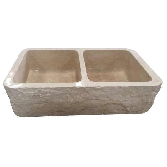 Barclay Rushmore Double Bowl Marble Apron-Front Sink FSMD5570-MPGA