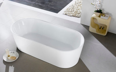 Kube Ovale 67'' White Free Standing Bathtub