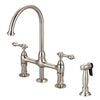 Barclay Harding Kitchen Bridge Faucet with Sidespray and Metal Lever Handles
