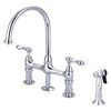 Barclay Harding Kitchen Bridge Faucet with Sidespray and Metal Lever Handles