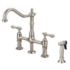 Barclay Emral Kitchen Bridge Faucet with Metal Lever Handles