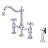 Barclay Emral Kitchen Bridge Faucet with Metal Cross Handles