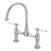 Barclay Harding Kitchen Bridge Faucet with Porcelain Lever Handles