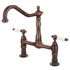 Barclay Guthrie Kitchen Bridge Faucet with Porcelain Lever Handles