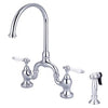 Barclay Banner Kitchen Bridge Faucet with Porcelain Lever Handles