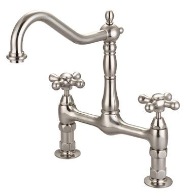 Barclay Guthrie Kitchen Bridge Faucet with Metal Cross Handles