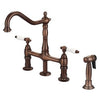 Barclay Emral Kitchen Bridge Faucet with Porcelain Lever Handles
